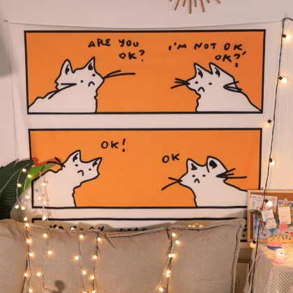 Cat Background Wall Hanging Tapestries