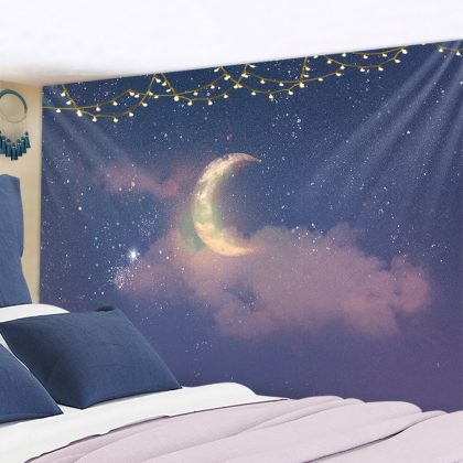 Starry Sky Moon Tapestry Room Decor