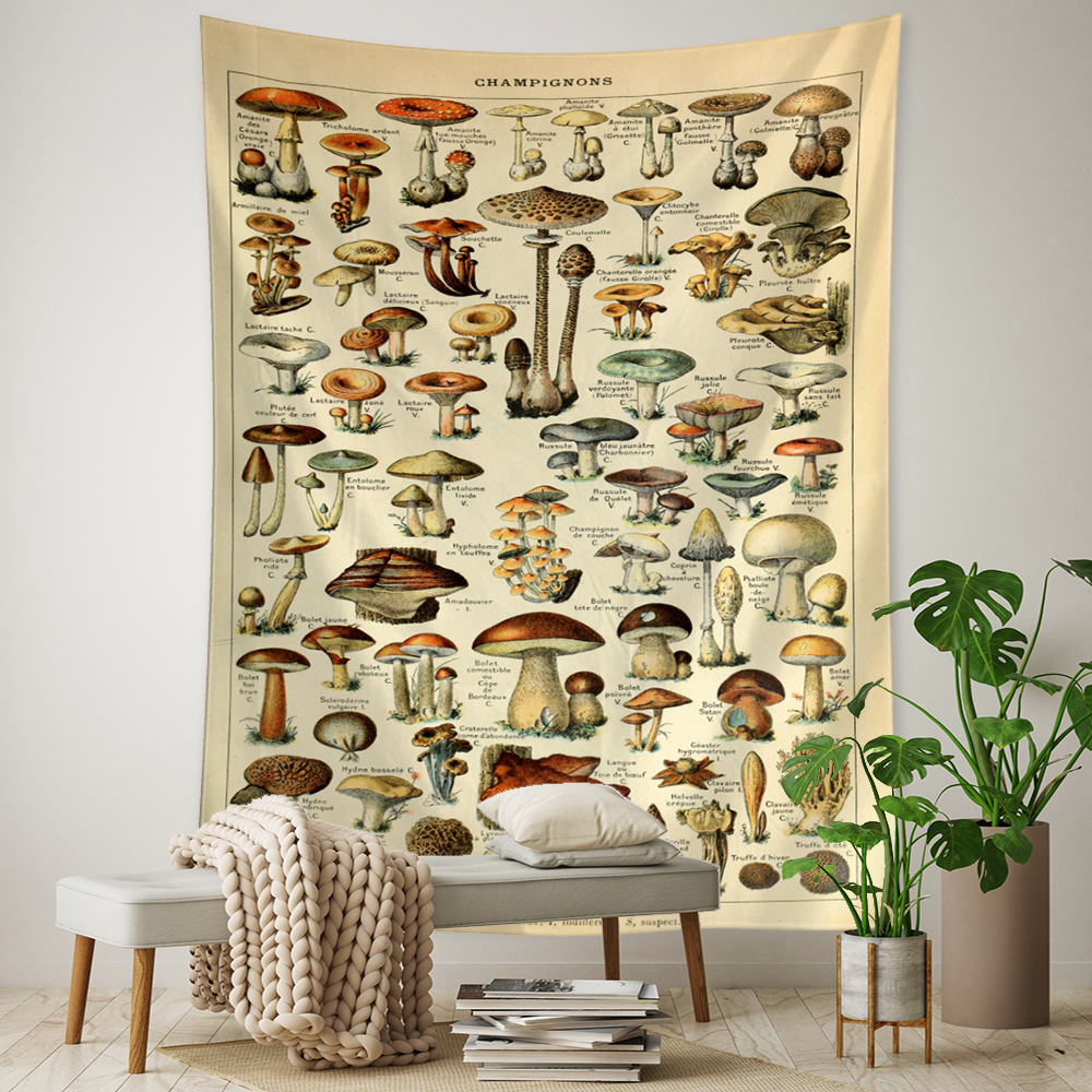 Plant-Cactus-UV-Reaction-Fluorescent-Tapestry-Sexy-Mushroom-Girl-Pattern-Hippie-Boho-Psychic-Wizardry-Home-Decoration