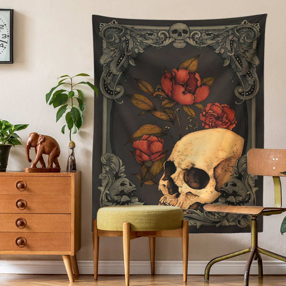 Skull-Floral-Tapestry-Skeleton-Wall-Hanging-Aesthetics-Gothic-Wall-Tapestries-Bedroom-LivingRoom-Witchcraft-Hippie-Wall-Carpet-5
