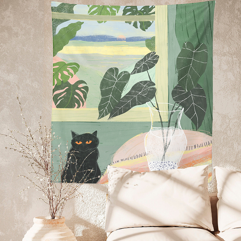 Spring-Botanical-Flower-Print-Tapestry-1-Piece