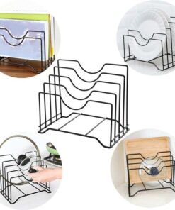 Alternative view of 1PC Pot Lid Rack Storage Pan Lid Cover Cabinet Pantry Holder