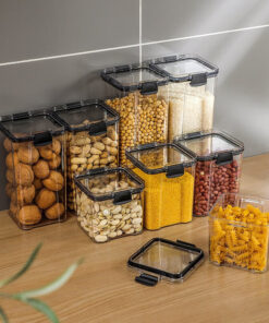 4pcs Clear Food Storage Box Container With Lid