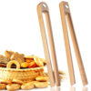 2 Pieces Of Magnetic Bamboo Baking Wooden Tongs