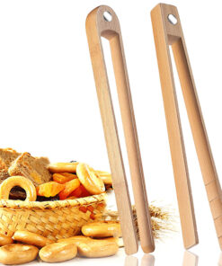 2 Pieces Of Magnetic Bamboo Baking Wooden Tongs