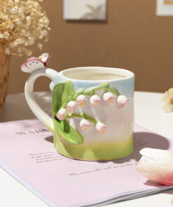 Hand Painted 3D Tulip Porcelain Mugs 400ml