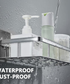 Alternative view of 2PCS No-drill Wall Mount Aluminum Alloy Shower Silver Shelves