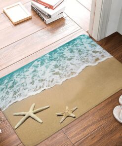 Beautiful Scenery Sea Stars Doormat Rectangle Bathroom