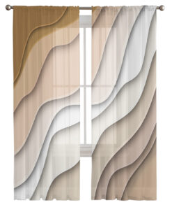 Alternative view of Beige Gradient Geometric Abstract Voile Curtains