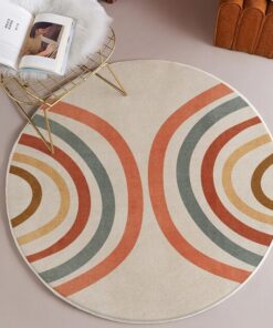 Bubble Kiss Nordic Round Carpets Rugs 100cm, Orange