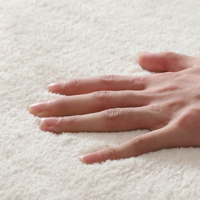 Cute Floral Plaid Bedside Bed Plush Rug - Image 3