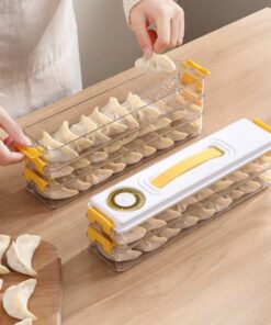 Â 2-Tier Clear Dumpling Storage Box Stackable Container