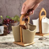 Creative Japanese Bamboo Wood Ceramic Chopstick Holder