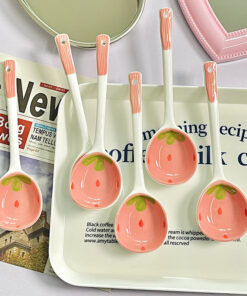 Cute Strawberry Ceramic Soup Spoon