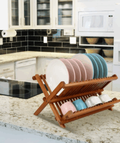 Dish Drainer Rack Collapsible 2 Tier Dish Rack