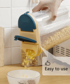 Alternative view of Large Blue Double Grid Cereals Jar Plastic Food Storage with Lids