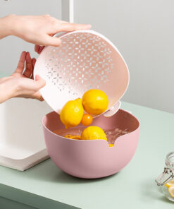Alternative view of Double-layer Vegetable Fruit Washing Basket Kitchen Accessories