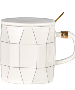 Alternative view of Irregular Rhomboid Lattice Grain Ceramic Mug 500ml