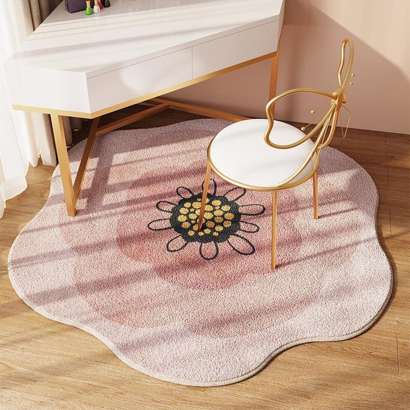 Flower Shape Rug Nordic Pink
