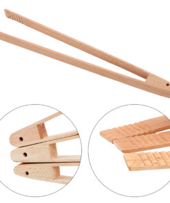 Alternative view of Natural Wood Pastry Clamp Multipurpose Serving Tongs