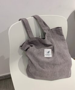 Corduroy Shoulder Bag Reusable Shopping Bags Casual Tote