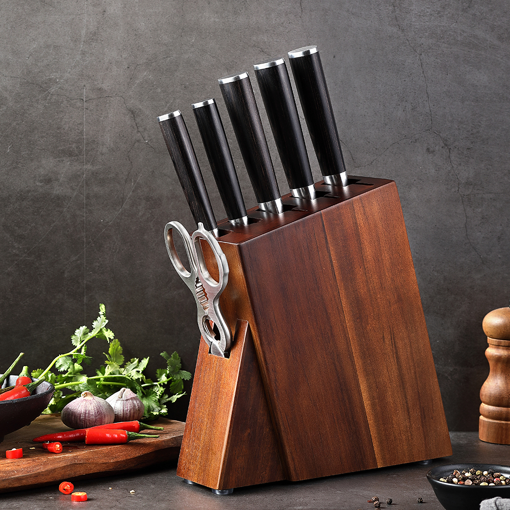 Six Hole Wooden Knife Holder Kitchen Accessories - Image 5