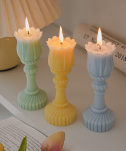3PCS Handmade Tulip Candle Holder Shape Aroma Scented Home Decoration Candle