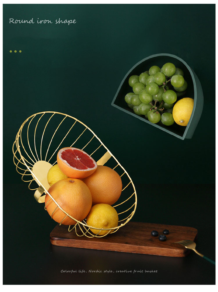 Nordic Style Iron Fruits Snacks Storage Basket Home Decoration - Image 3