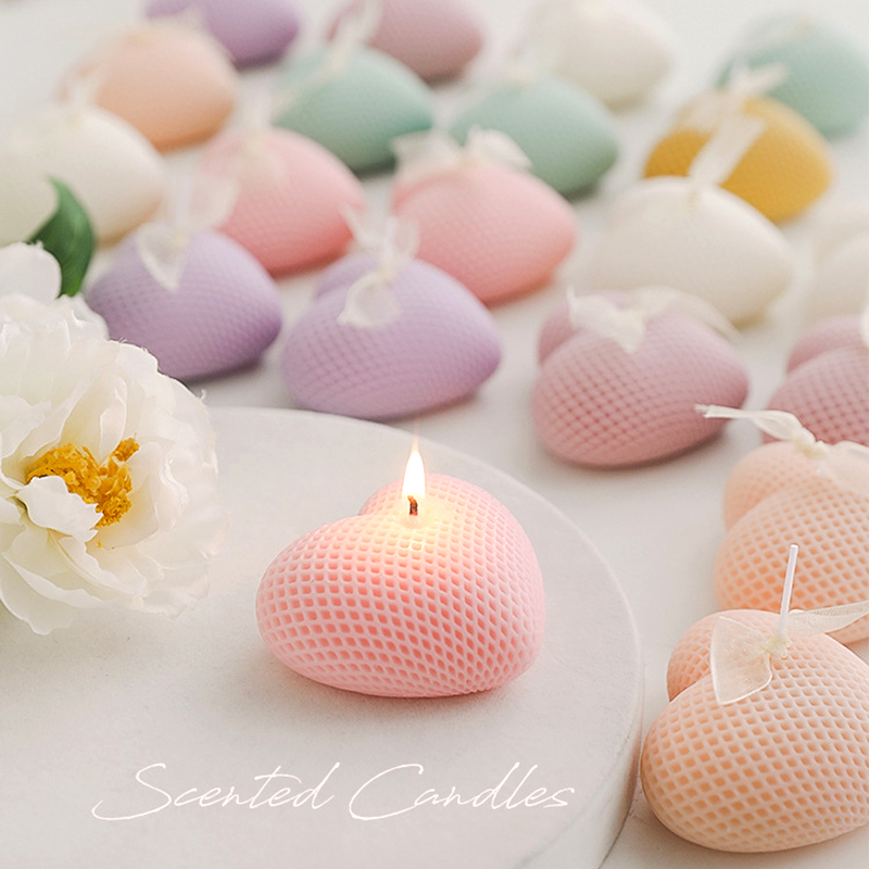 5PCS Cute Heart Shape Decorative Aromatic Candles Set - Image 5