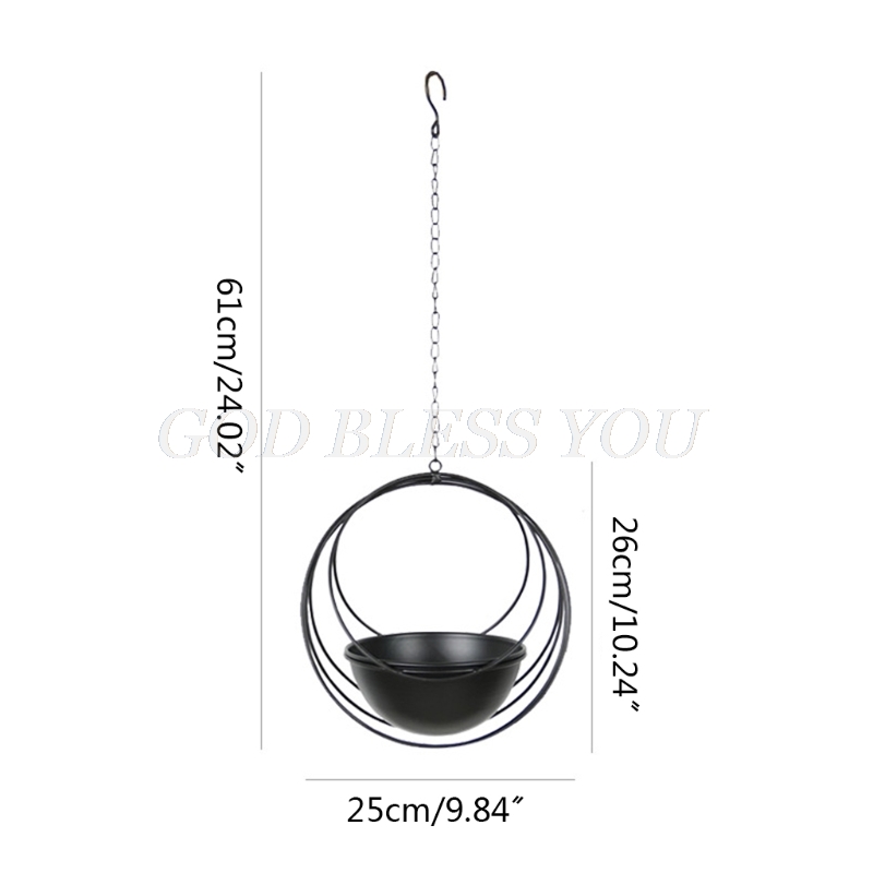 Geometric Metal Iron Plant Flower Hanging Basket Balcony Decoration - Image 3