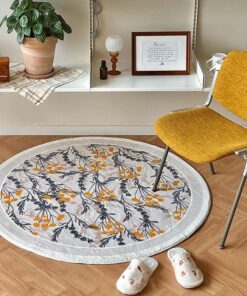 Alternative view of Floral Round Fluffy Rugs For Aesthetic Home Decor