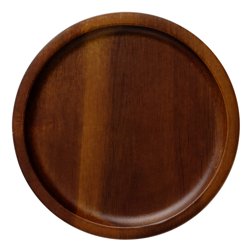 Ins Style Wooden Tray Round Japanese Tea Plate Dinner Plate - Image 4