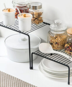 Iron Kitchen Storage Rack Closet Shelf Dish Drying Rack