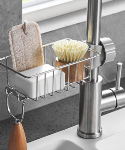 Kitchen Stainless Steel Sink Drain Rack Sponge Storage Faucet Holder