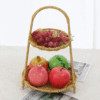 2-Tier Handmade Rattan Wicker Countertop Fruit Baskets