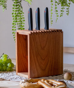 Alternative view of Knife Holder Solid Upscale Wood Japanese Knife Block Shelf