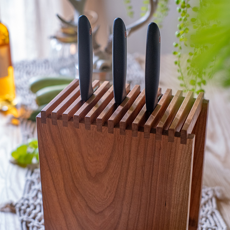 Knife Holder Solid Upscale Wood Japanese Knife Block Shelf - Image 4
