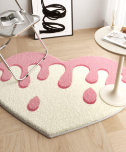 Fashion Minimalism Cute Peach Heart Plush Rug