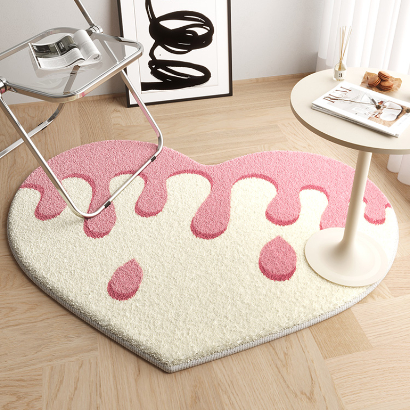 Fashion Minimalism Cute Peach Heart Plush Rug