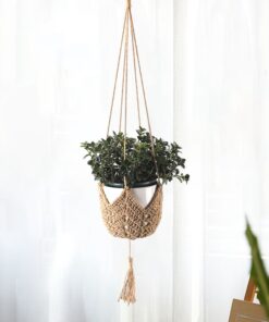 Alternative view of Handwoven Macrame Hanging Flower Plant Pot Balcony Decoration