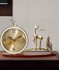 Modern Luxury Design Deer Metal Desk Clock