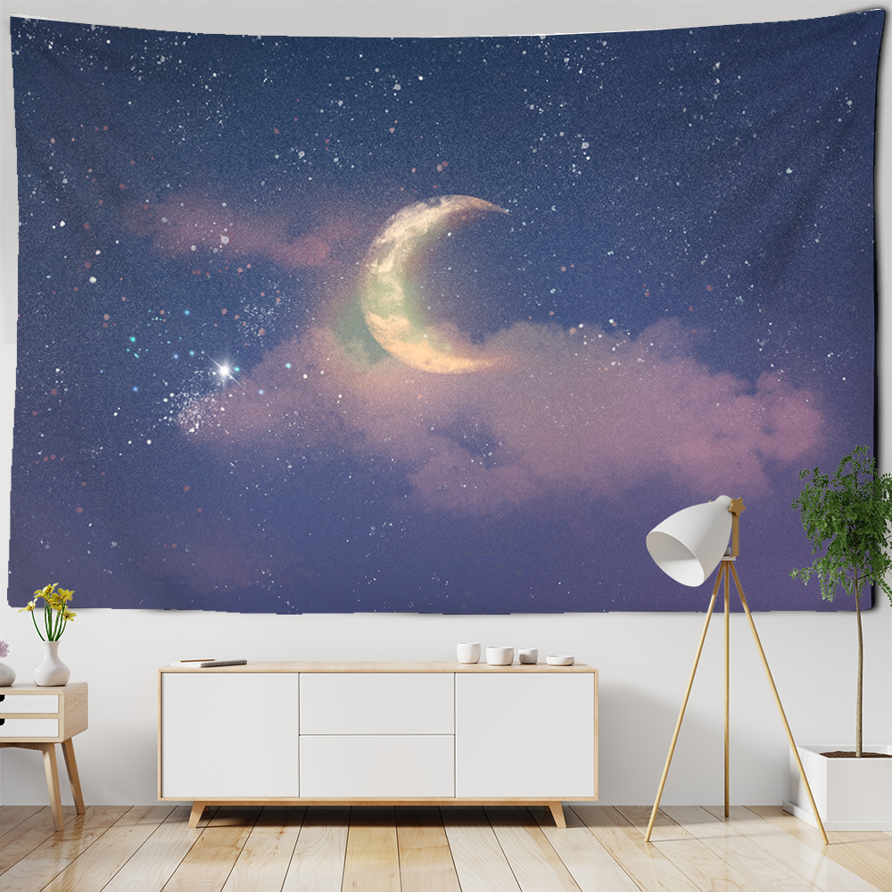 Starry Sky Moon Tapestry Room Decor - Image 2