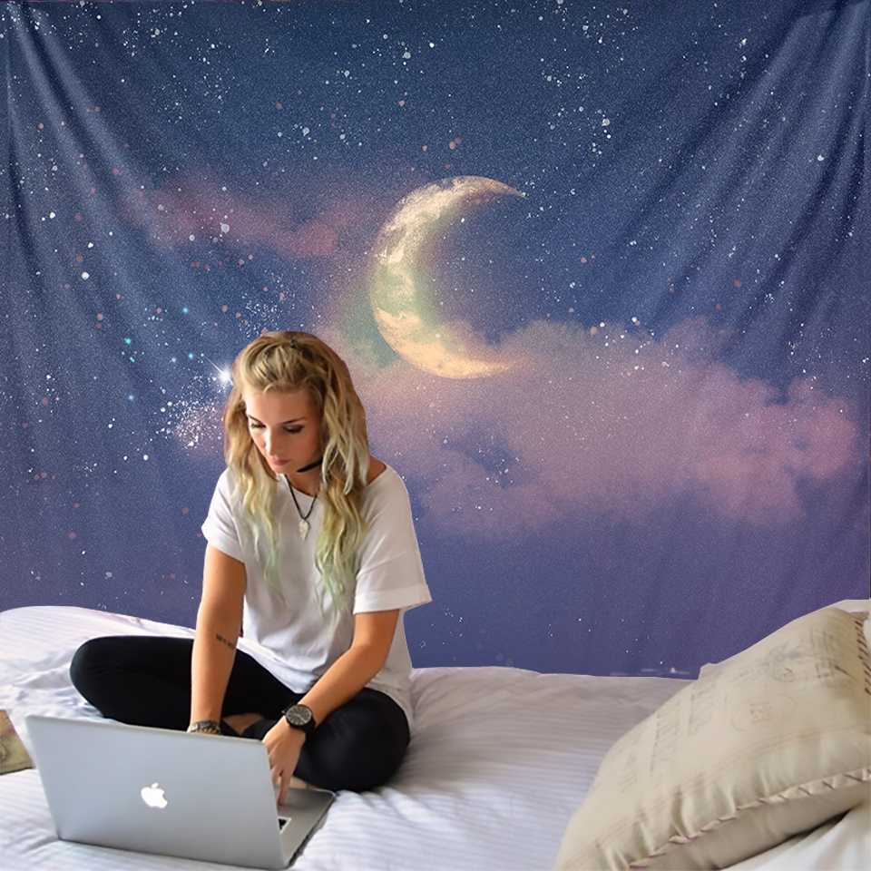 Starry Sky Moon Tapestry Room Decor - Image 3
