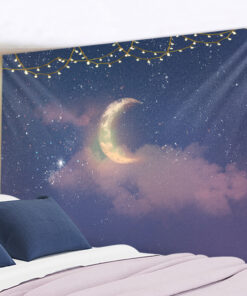 Starry Sky Moon Tapestry Room Decor