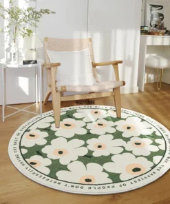 Nordic Round Carpet Living Room Flower Rug