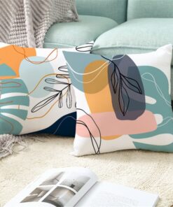 2PCS Nordic Style Abstract Geometric Flower Pillowcase