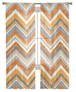 Alternative view of Nordic Style Ripple Orange Voile Curtains