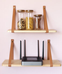 Alternative view of Nordic Wooden Wall Shelf Living Room Space Saving Storage Shelf