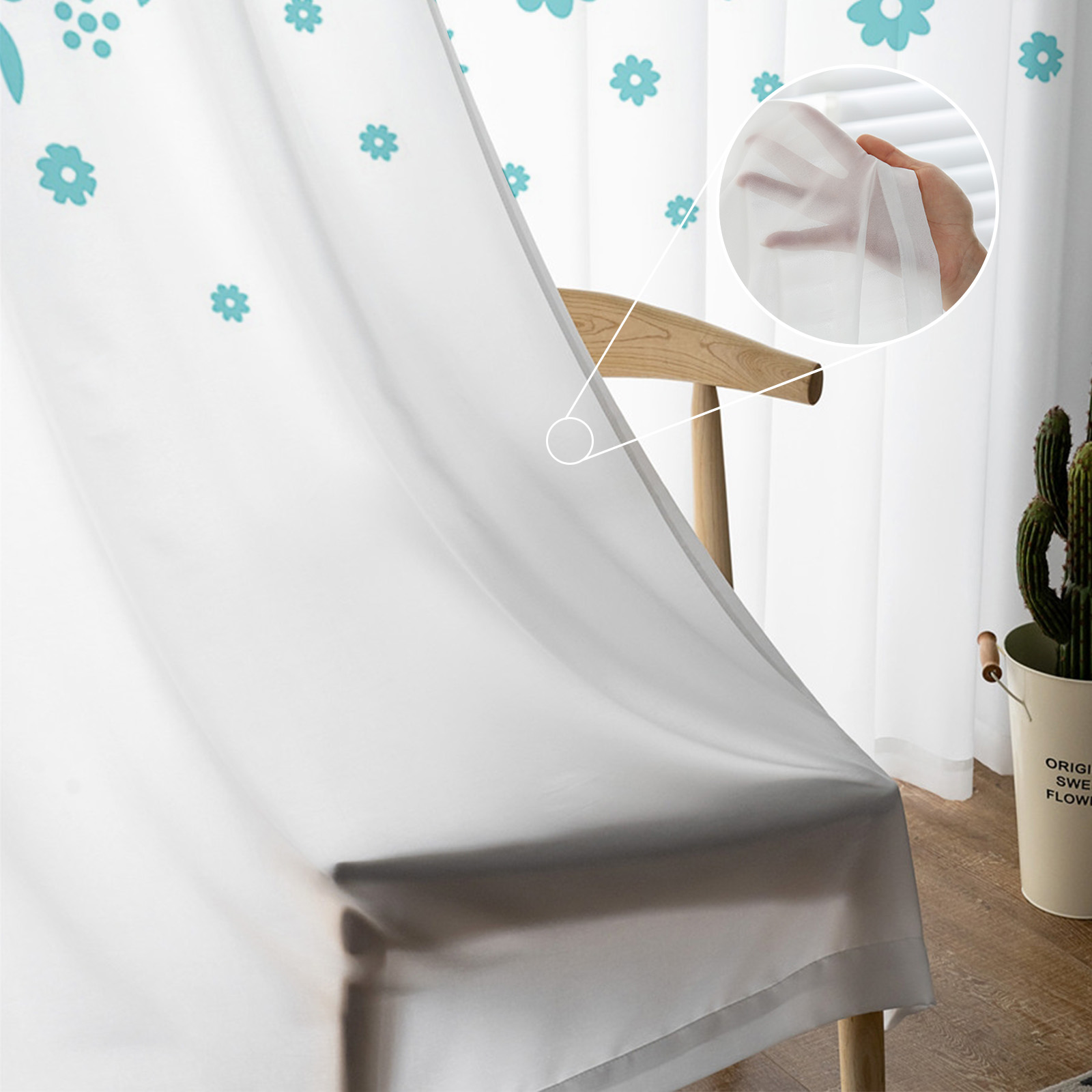 Plant Flower Summer Living Room Tulle Curtains - Image 4