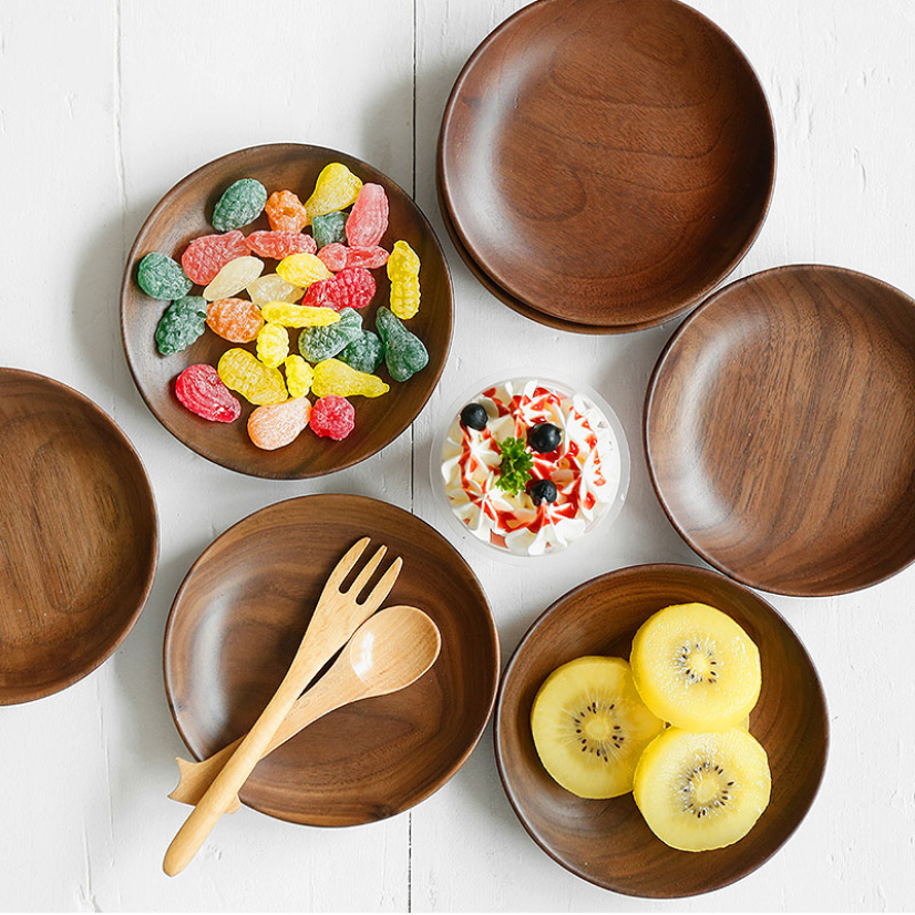 Kitchen Round Wooden Dried Fruit Tray